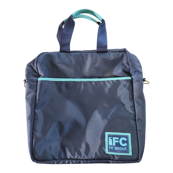 IFC tv. uncut. Navy Tote Laptop Bag by twelveNYC Made in USA Messenger - Picture 1 of 9
